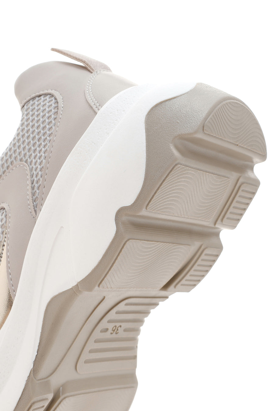 Kadın Bej Kalın Tabanlı Sneaker