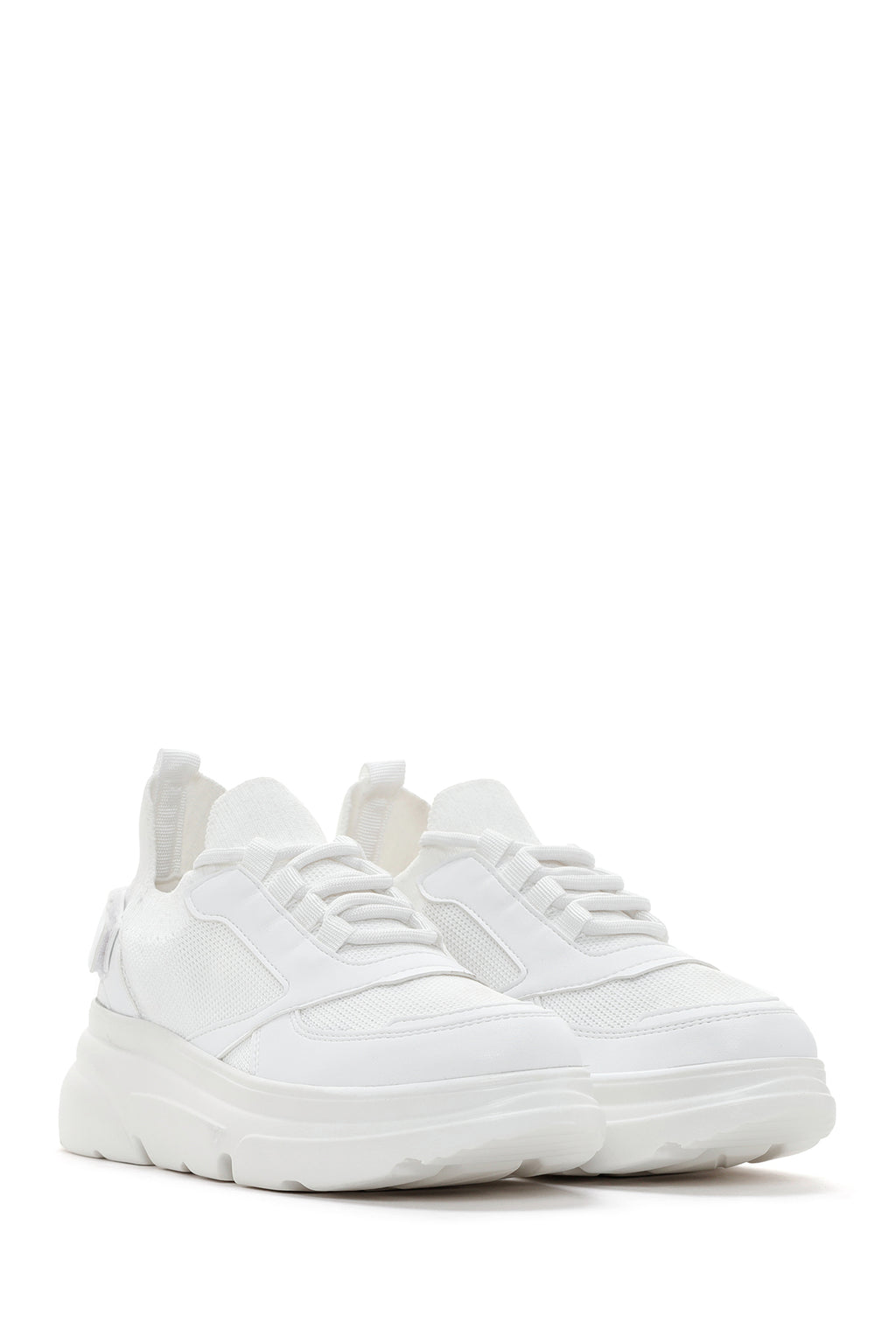 Kadın Beyaz Kalın Tabanlı Sneaker