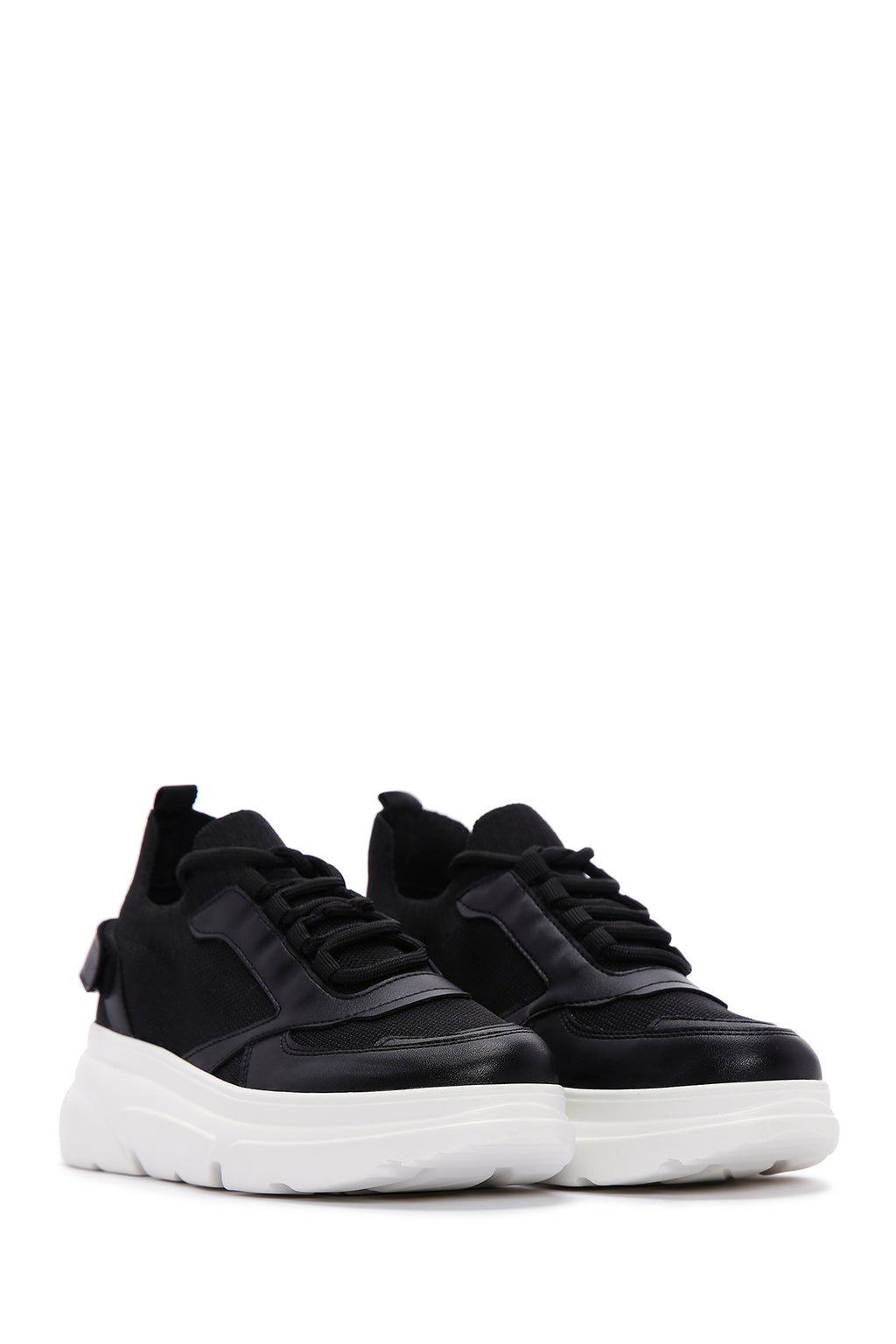 Kadın Siyah Kalın Tabanlı Sneaker