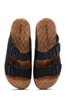 Women's Black Thick Soled Comfort Slippers | Derimod