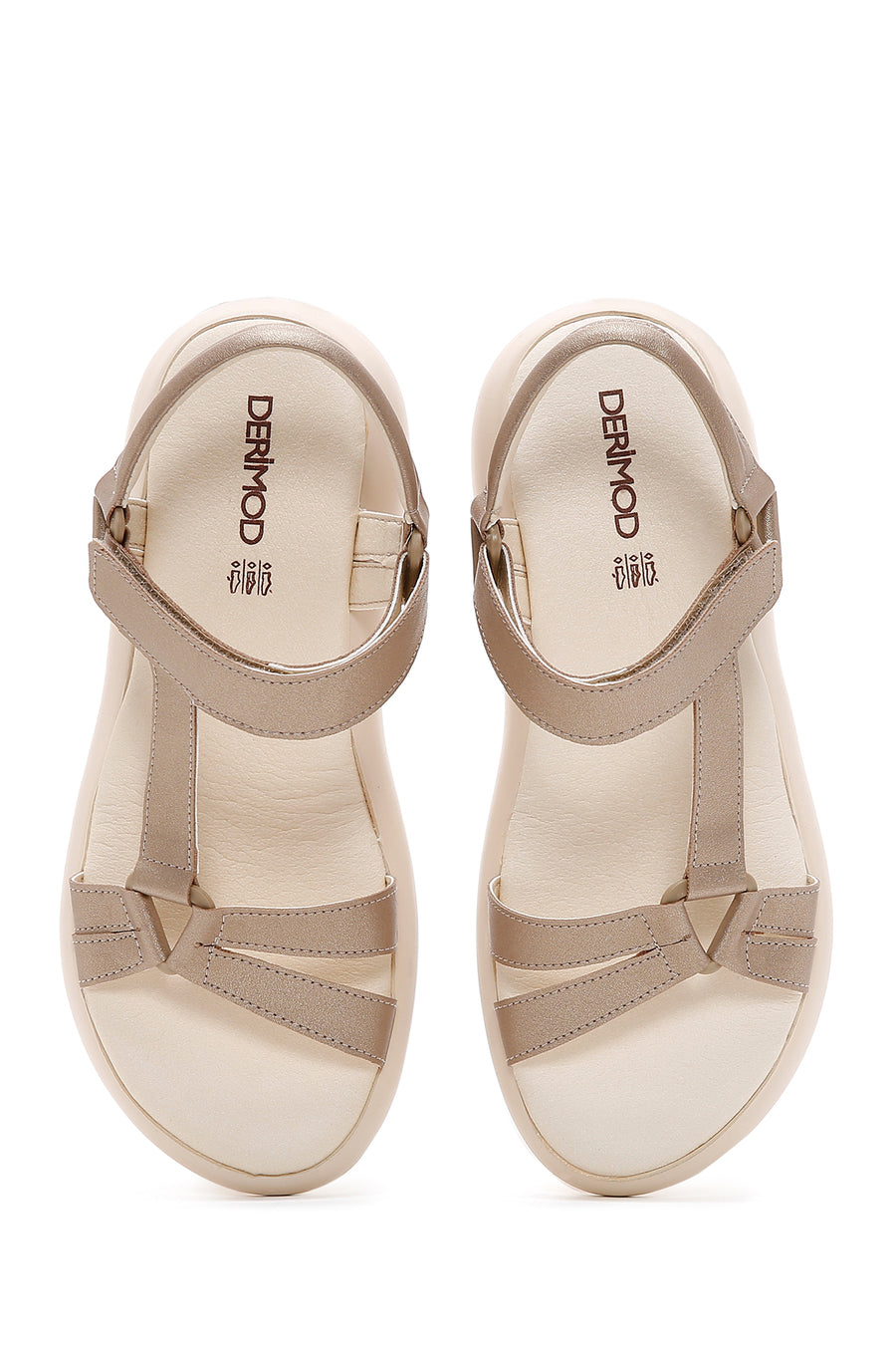 Kadın Altın Düz Comfort Sandalet
