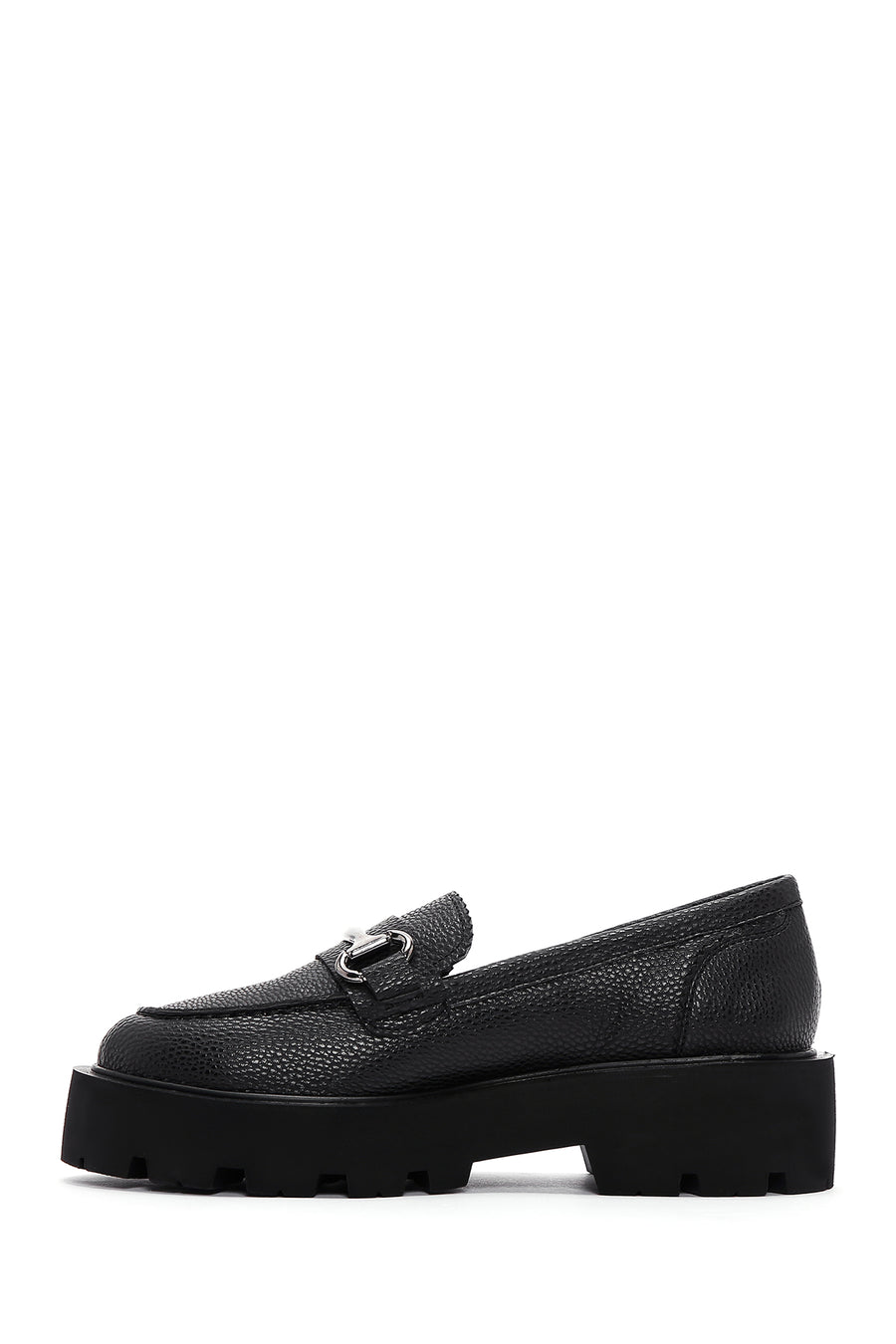 Women's Black Thick Soled Loafer