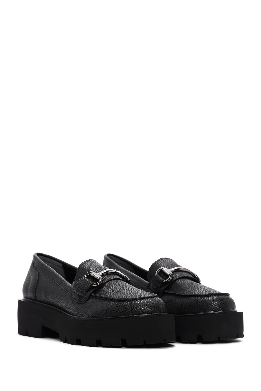 Women's Black Thick Soled Loafer