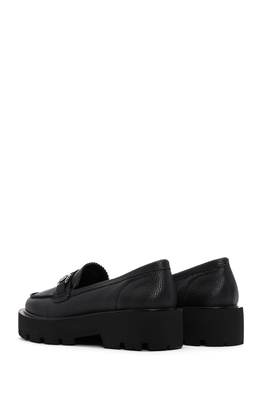 Women's Black Thick Soled Loafer