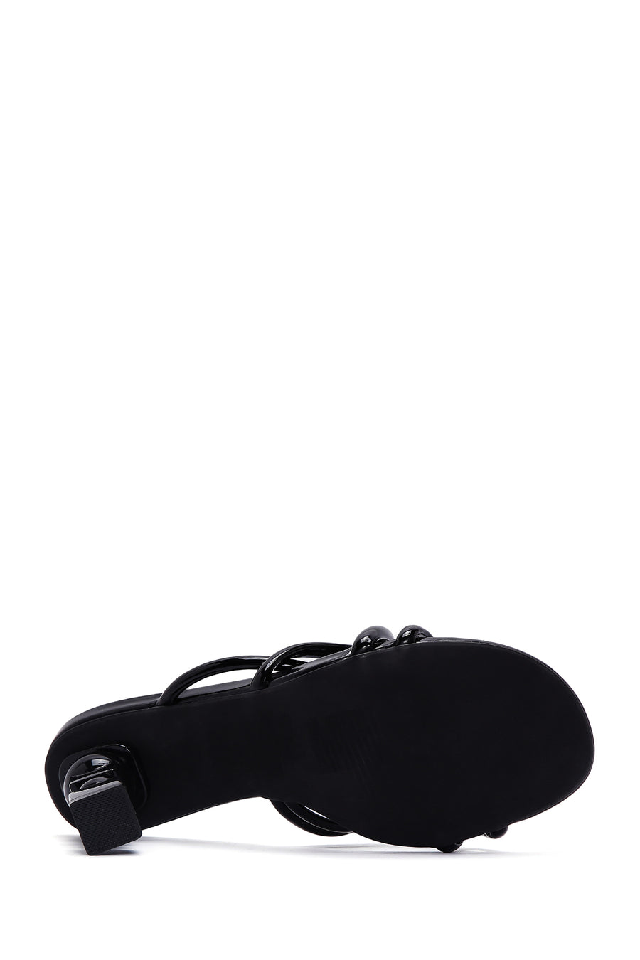 Women's Black Patent Leather Heeled Slippers