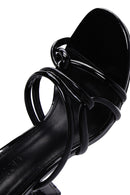 Women's Black Patent Leather Heeled Slippers | Derimod