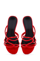 Kadın Kırmızı Rugan Topuklu Terlik | Derimod