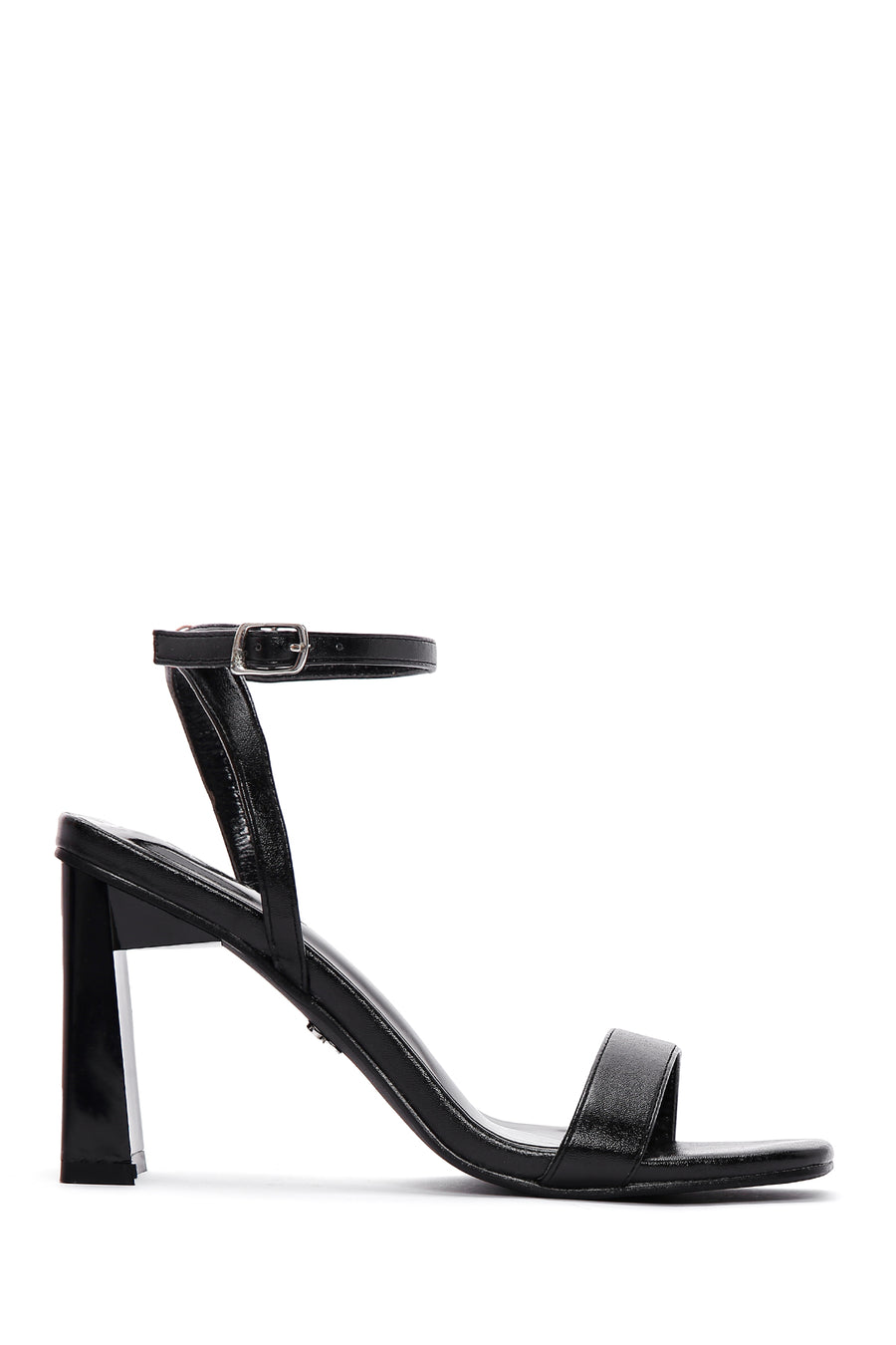 Women's Black Metallic Single Strap Heeled Sandals 23SFE452032 | Derimod