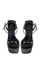 Kadın Siyah Metalik Tek Bant Topuklu Sandalet | Derimod