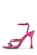 Women's Pink Stone Ankle Strap High Heel Sandals | Derimod