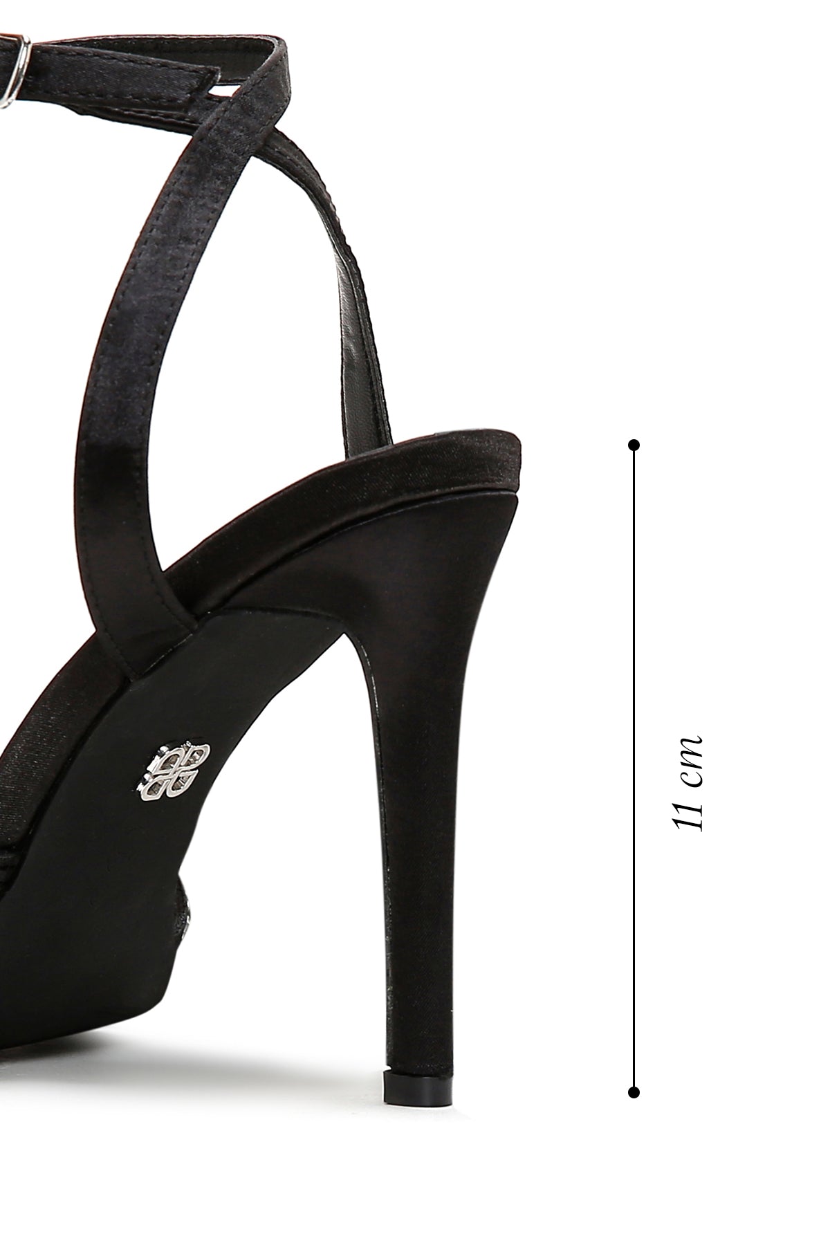 Kadın Siyah Taşlı İnce Topuklu Sandalet