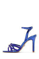 Women's Blue Stone Thin Heel Sandals | Derimod