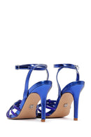 Women's Blue Stone Thin Heel Sandals | Derimod
