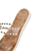 Kadın Pembe Altın Şeffaf Taşlı Düz Terlik | Derimod