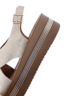 Kadın Altın Kalın Taban Sandalet | Derimod