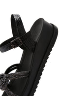 Kadın Siyah Taşlı Kalın Tabanlı Sandalet | Derimod