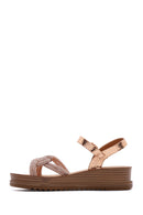 Kadın Pembe Taşlı Kalın Tabanlı Sandalet | Derimod