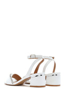 Kadın Beyaz Kalın Topuklu Sandalet | Derimod