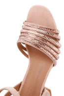 Women's Pink Gold Thick Heeled Sandals | Derimod