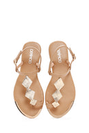Women's Tan Flip-Flop Flat Sandals | Derimod