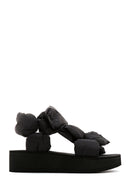 Women's Black Thick Soled Flat Sandals | Derimod