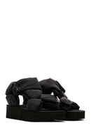 Women's Black Thick Soled Flat Sandals | Derimod