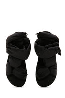 Women's Black Thick Soled Flat Sandals | Derimod