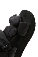 Women's Black Thick Soled Flat Sandals | Derimod