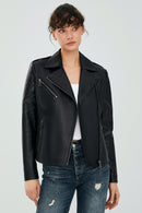 Magic Kadın Siyah Biker Deri Ceket | Derimod