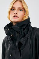 Felicita Women's Black Oversize Leather Jacket | Derimod