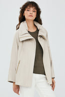 Felicita Women's Ecru Oversize Leather Jacket | Derimod