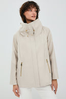 Felicita Women's Ecru Oversize Leather Jacket | Derimod