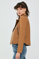 Petra Kadın Taba Biker Deri Ceket | Derimod