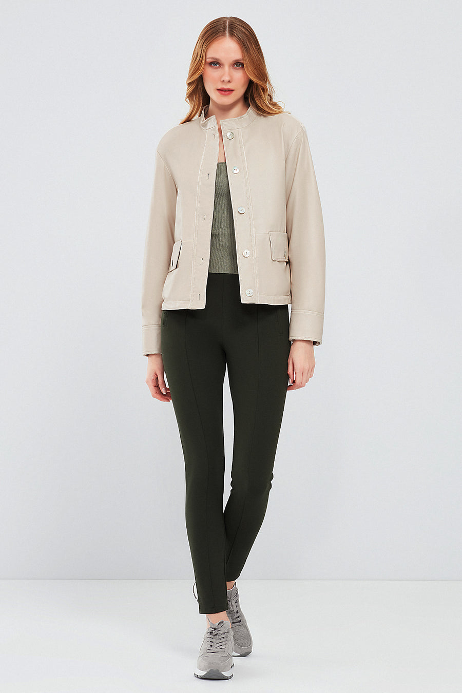 Roxy Women's Ecru Leather Jacket