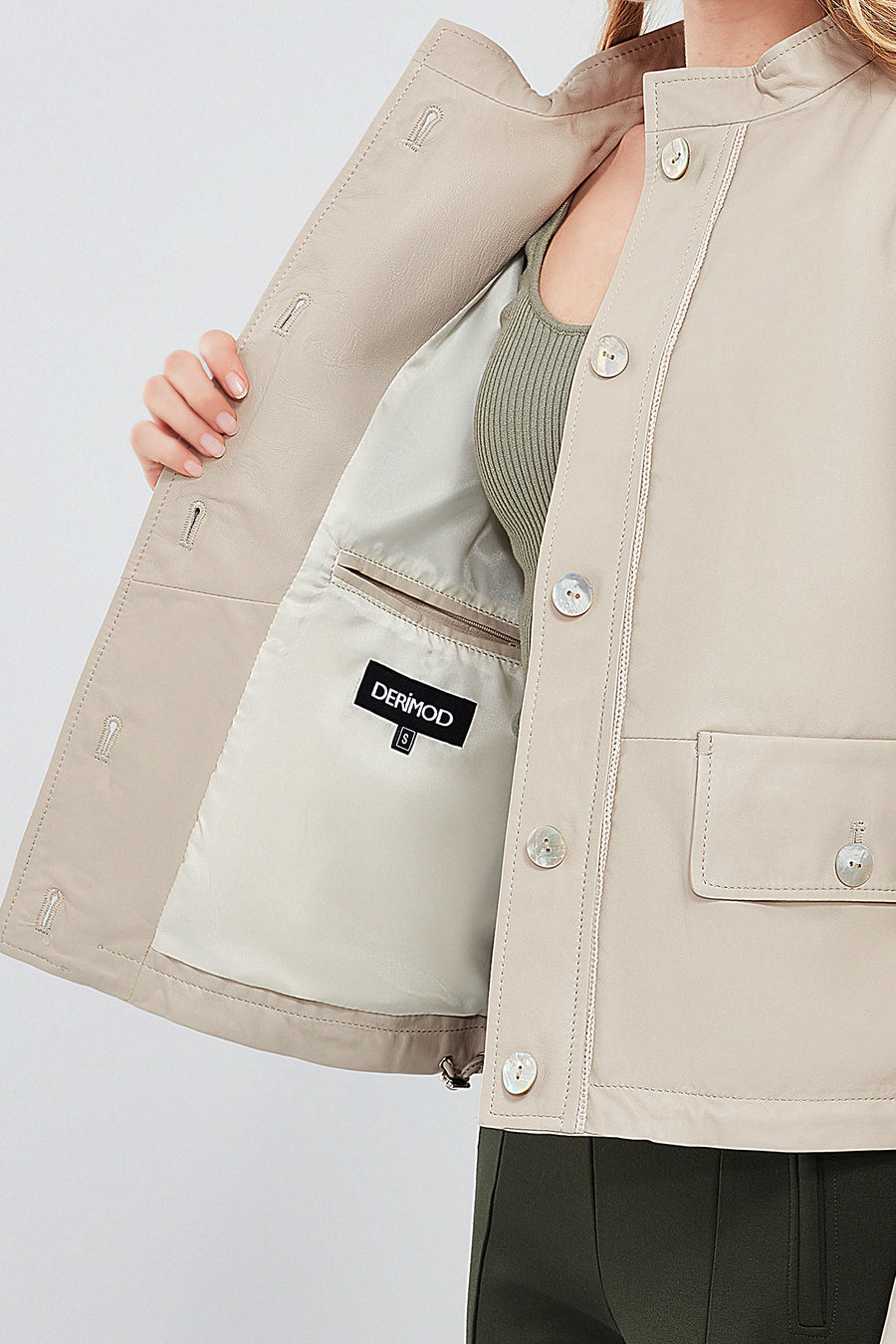 Roxy Women's Ecru Leather Jacket