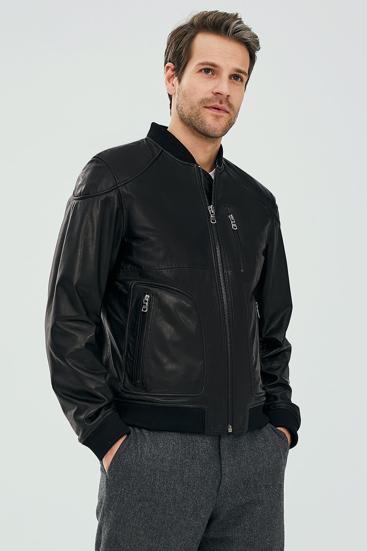 Griezmann Erkek Siyah Deri Mont 23SGD6478VE | Derimod