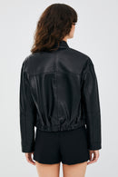 Flora Kadın Siyah Deri Mont | Derimod