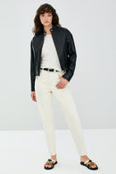 Flora Kadın Siyah Deri Mont | Derimod