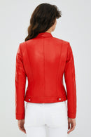 Ella Kırmızı Kadın Kısa Deri Ceket | Derimod