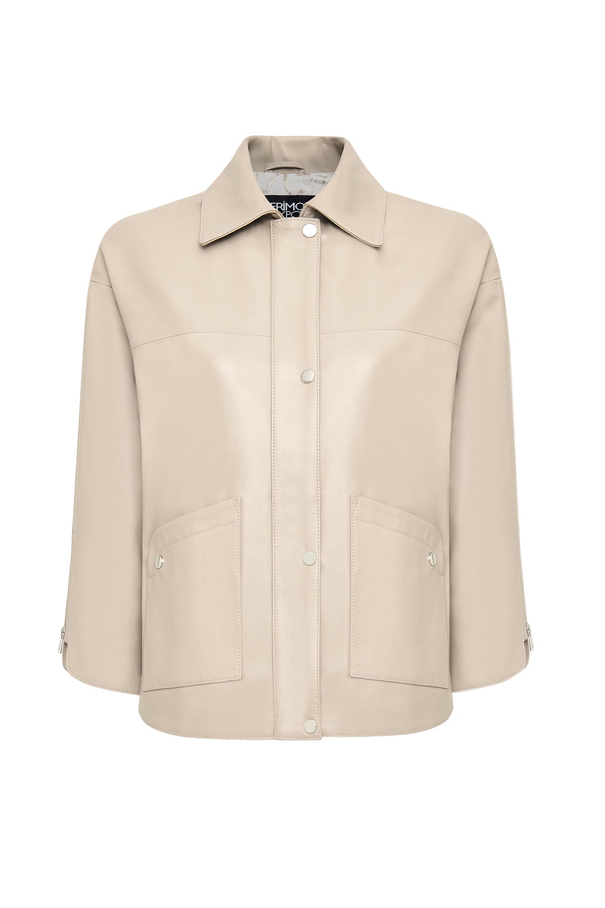 Karen Kadın Bej Oversize Deri Ceket 23SGE5090U4 | Derimod