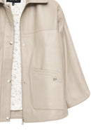 Karen Kadın Bej Oversize Deri Ceket | Derimod