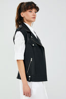 Cuba Women's Black Leather Vest | Derimod