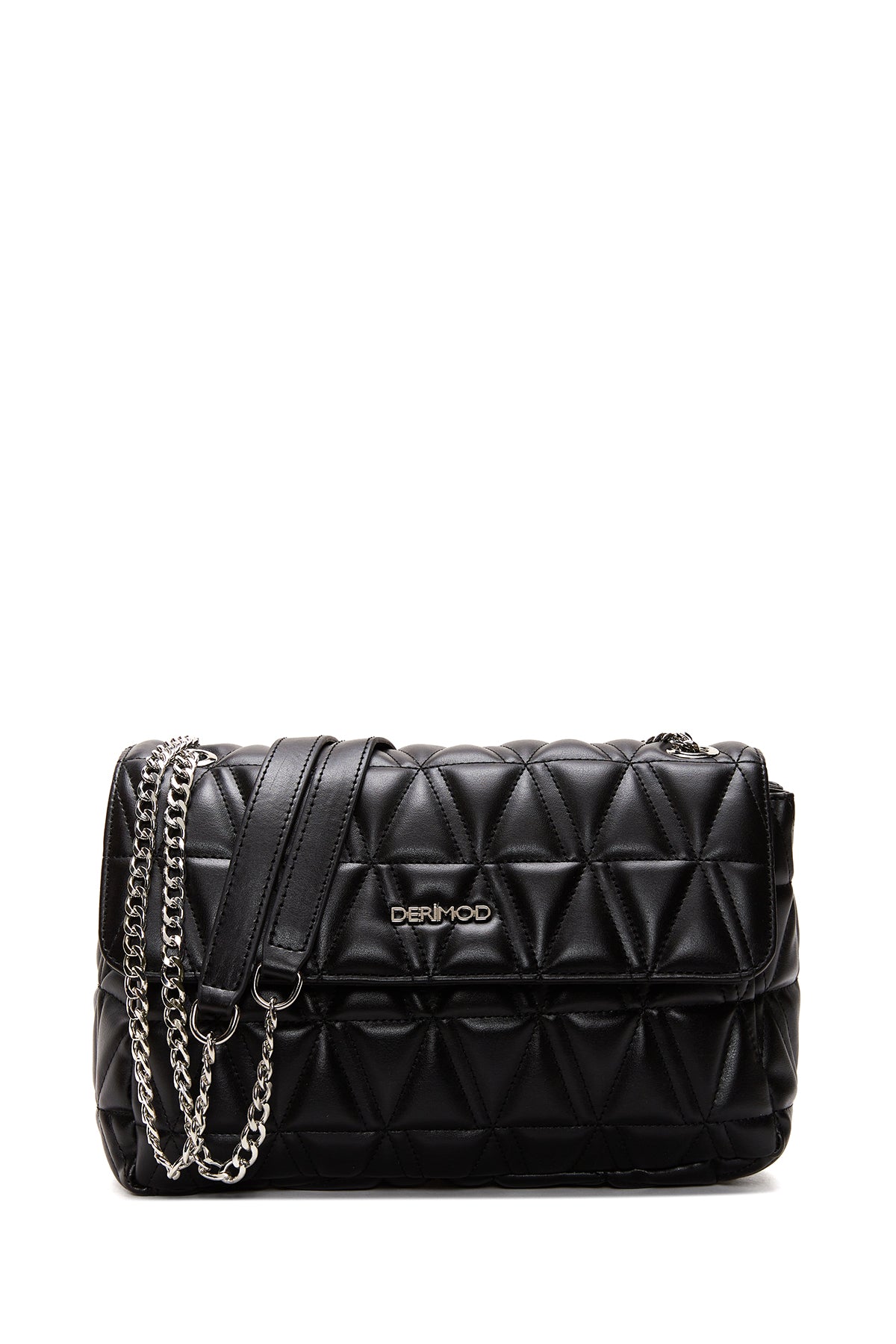 Women's Black Long Chain Strap Quilted Shoulder Bag 23WBD2004KP | Derimod