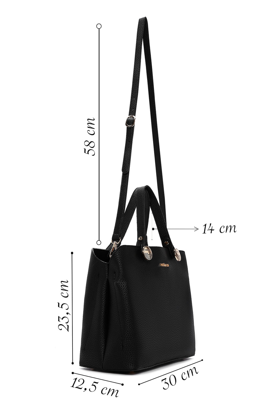 Women's Black Long Strap Shoulder Bag