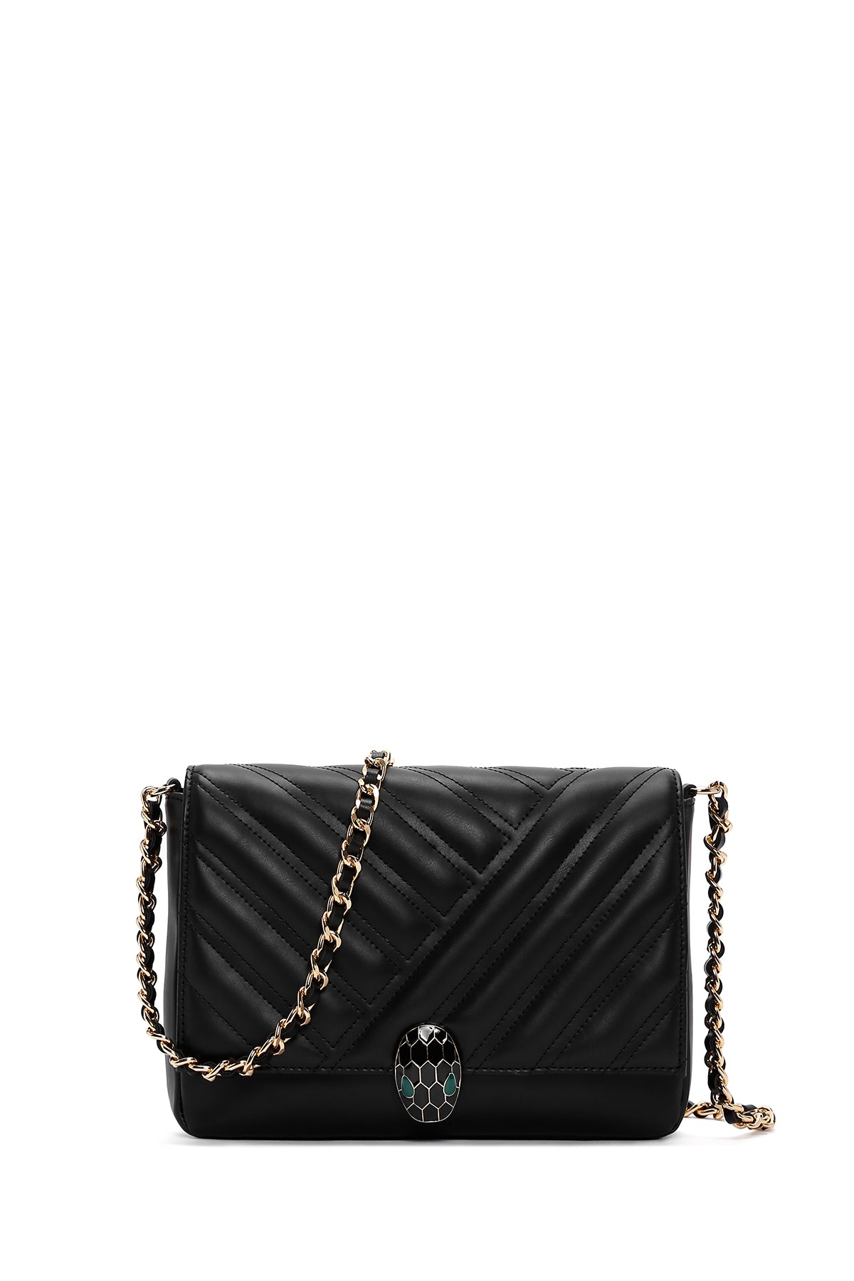 Women's Black Long Chain Strap Crossbody Bag 23WBD201518 | Derimod