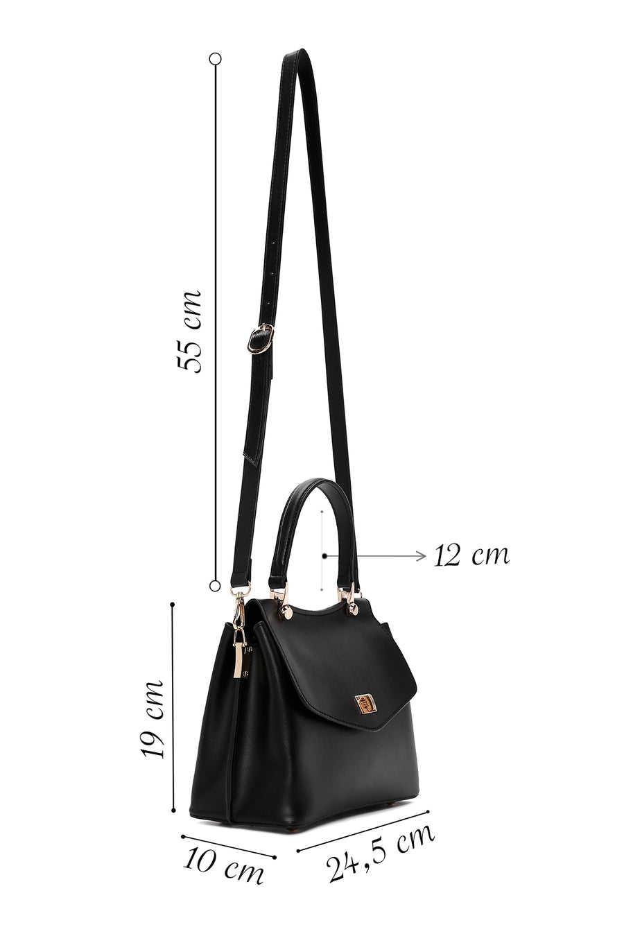 Women's Black Long Strap Shoulder Bag