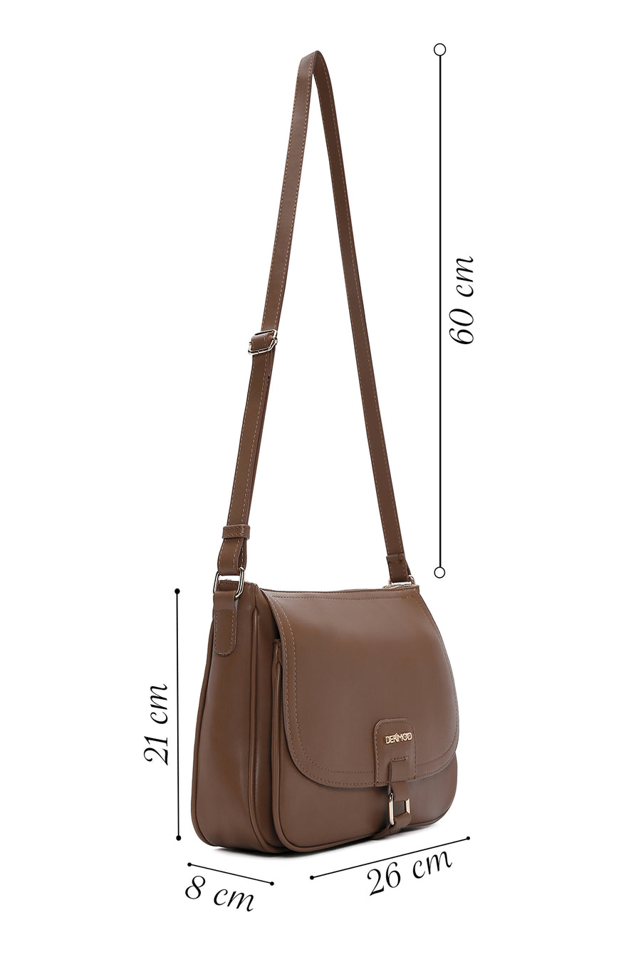 Women's Tan Long Strap Messenger Bag