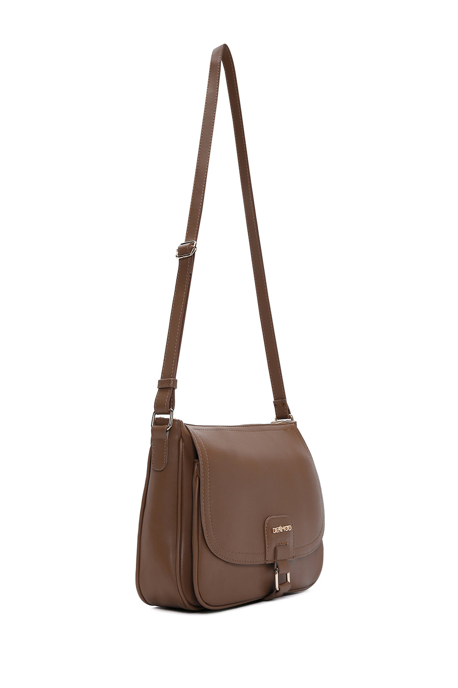 Women's Tan Long Strap Messenger Bag