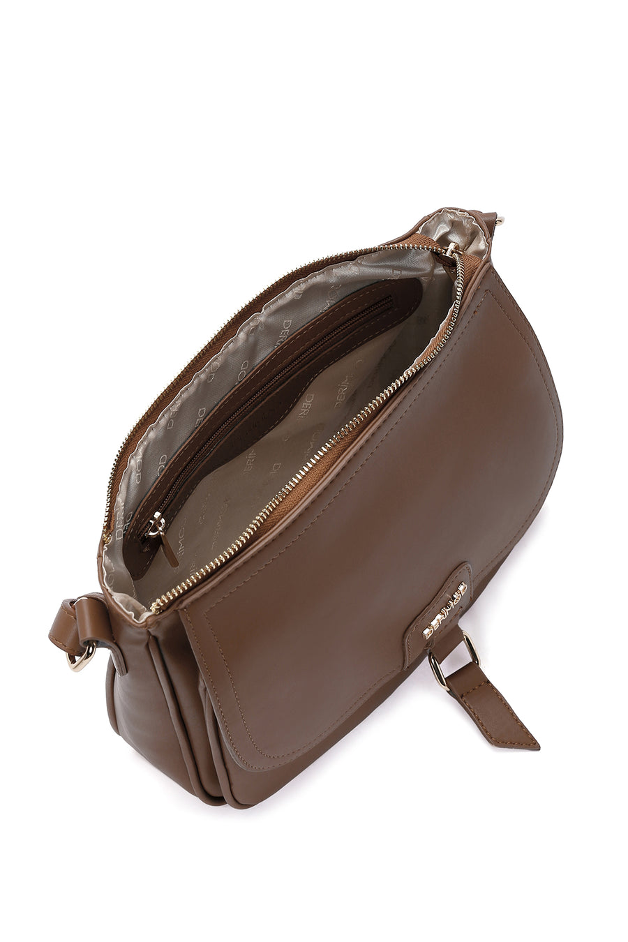 Women's Tan Long Strap Messenger Bag