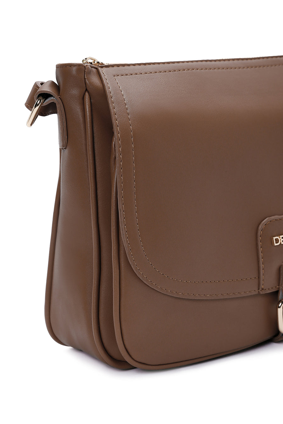 Women's Tan Long Strap Messenger Bag